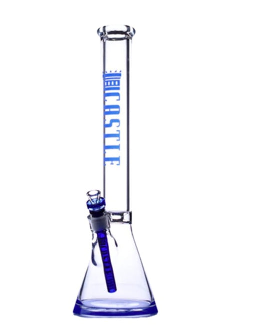 18" 9mm Color Logo Castle Glass Bong